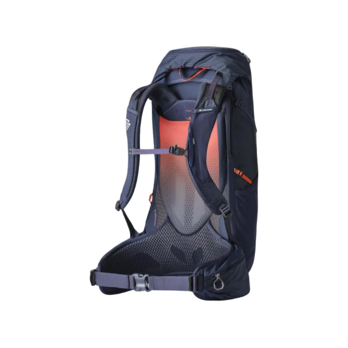 Gregory Paragon 40L Men's Backpack in Spark Navy - Back View showing breathable mesh backpanel
