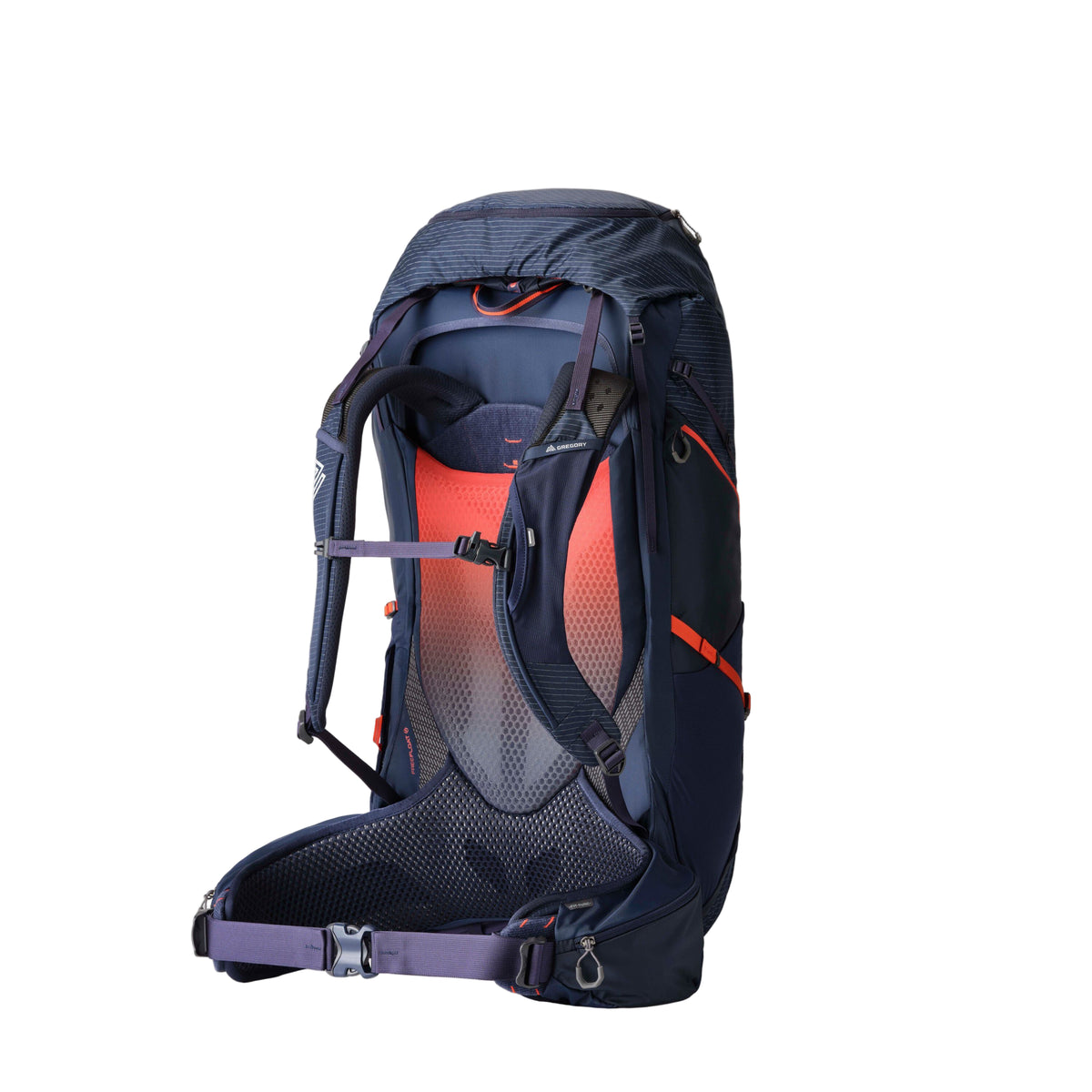 Gregory Paragon 70L Men's Backpack in Spark Navy - Back View showing AirCushion mesh backpanel