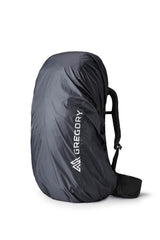 Gregory Raincover 50-80L Waterproof Backpack Cover in Obsidian Black - Front View with reflective logo