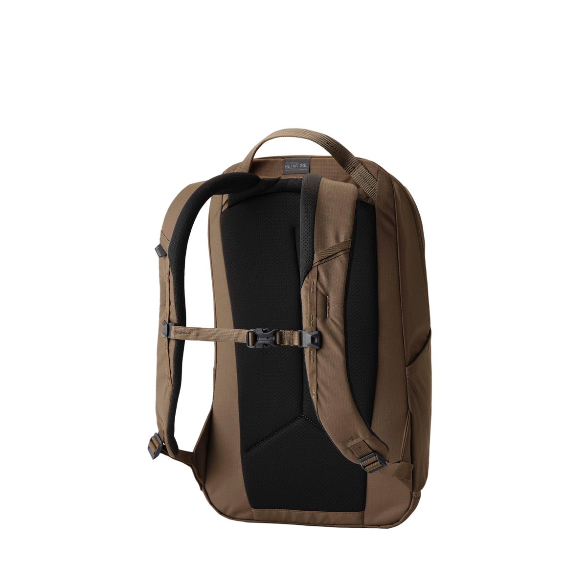 Gregory Retna 20L Everyday Backpack in Mesa Brown - Back View showing breathable airmesh backpanel