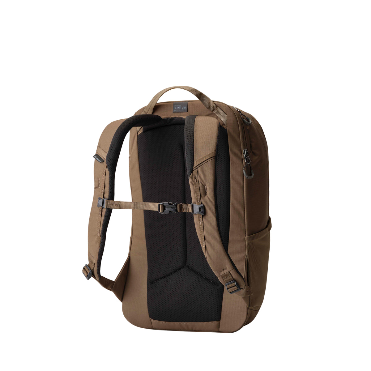 Gregory Retna 28L Everyday Backpack in Mesa Brown - Back View showing breathable airmesh backpanel