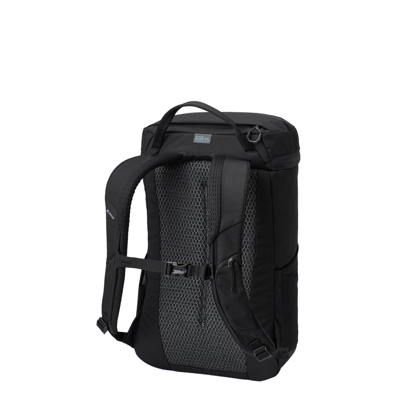 Gregory Rhune 25L Everyday Backpack in Carbon Black - Back View showing padded shoulder harness