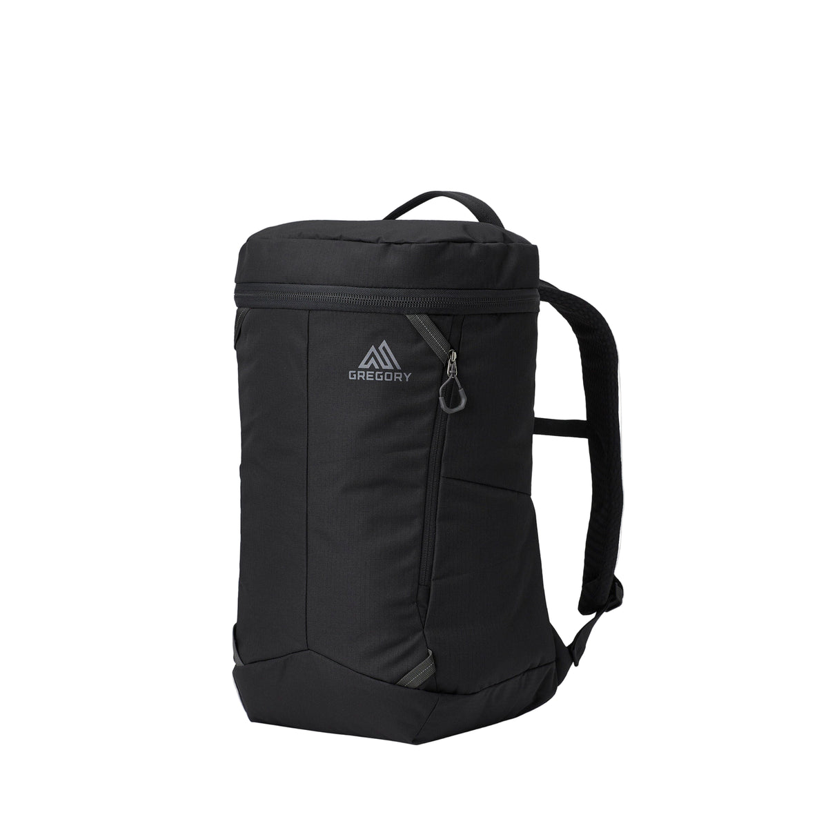 Gregory Rhune 25L Everyday Backpack in Carbon Black - Front View with reflective details