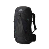 Gregory Stout 35L Men's Backpack in Forest Black - Front View with trekking pole attachments
