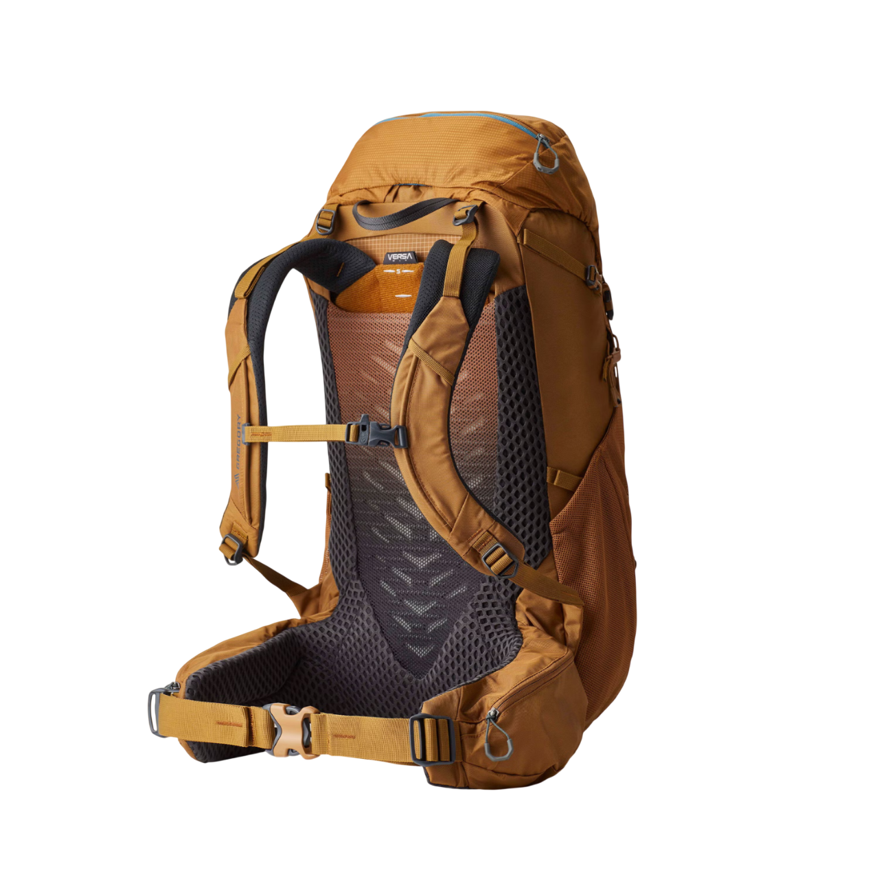 Gregory Stout 45L Men's Backpack in Sandstone - Back View showing breathable backpanel