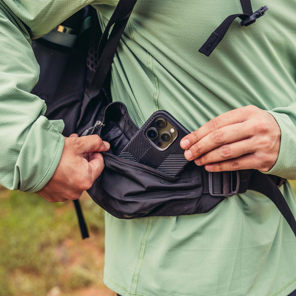 Gregory Stout 45 Oversized Hipbelt Pocket - large zippered storage for phone and trail essentials
