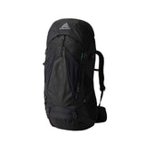 Gregory Stout 55L Men's Backpack in Forest Black - Front View showing adjustable straps and oversized mesh pockets