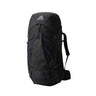 Gregory Stout 70L Men's Backpack in Forest Black - Front View showing adjustable straps and oversized mesh pockets