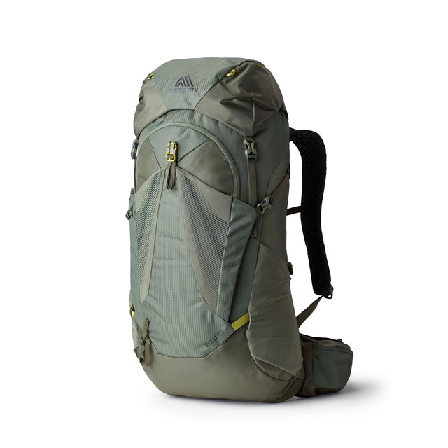 Gregory Zulu 45L Men's Backpack in Forage Green - Front View with FreeFloat suspension and U-zip access