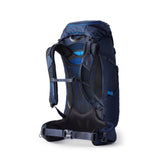 Gregory Zulu 45L Men's Backpack in Halo Blue - Back View showing perimeter frame and mesh ventilation