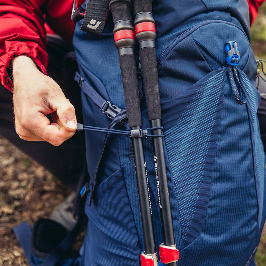 Gregory Zulu 45L Trekking Pole Attachment - adjustable loops and shock locks for secure pole storage