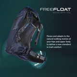Gregory Zulu 65L FreeFloat Technology - dynamic hipbelt that moves with your body for heavy loads