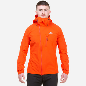 Mountain Equipment Squall Hooded Men's Jacket top half front cardinal orange