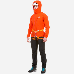 Mountain Equipment Squall Hooded Men's Jacket full front angle cardinal orange