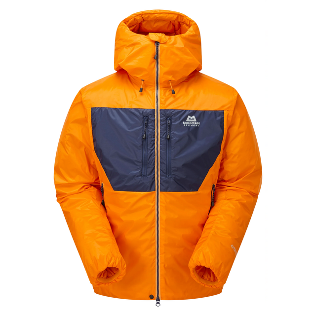Mountain Equipment Kryos Men's Jacket Outdoor Action Mango/Medieval- front
