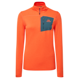 Mountain Equipment Lumiko Women's Zip T Outdoor Action Mandarin/Majo- front