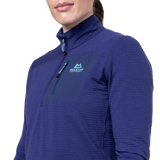 Mountain Equipment Lumiko Women's Zip T Outdoor Action Amethyst/Medieval- collar