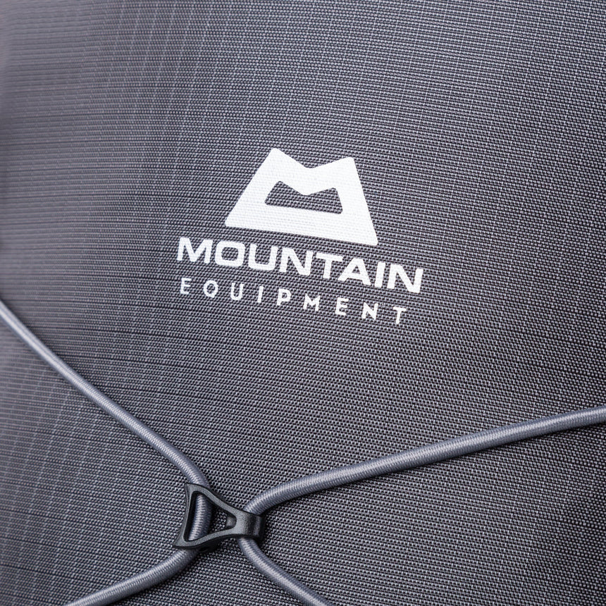 Mountain Equipment Orcus 28+ Backpack Outdoor Action Anvil Grey - Close up logo image