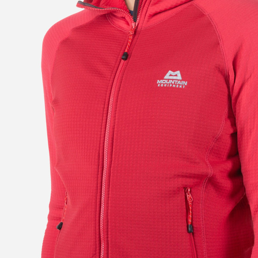 Mountain Equipment Eclipse Hooded Women's Jacket Outdoor Action MoltenRed/Capsicum- zip