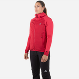 Mountain Equipment Eclipse Hooded Women's Jacket Outdoor Action MoltenRed/Capsicum- side fit