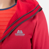 Mountain Equipment Eclipse Hooded Women's Jacket Outdoor Action MoltenRed/Capsicum- brand logo