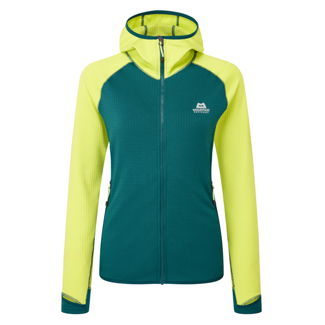 Mountain Equipment Eclipse Hooded Women's Jacket Outdoor Action D Teal/Fresh Green- front