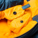 Mountain Equipment Helium 800 Sleeping Bag Outdoor Action Majolica Blue- Lode Lock Closure