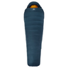 Mountain Equipment Helium 800 Sleeping Bag Outdoor Action Majolica Blue- full length