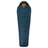 Mountain Equipment Helium 800 Sleeping Bag Outdoor Action Majolica Blue- full length