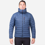 Mountain Equipment Earthrise Hooded Men's Jacket Outdoor Action Dusk- front fit on model