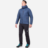 Mountain Equipment Earthrise Hooded Men's Jacket Outdoor Action Dusk- front fit on model