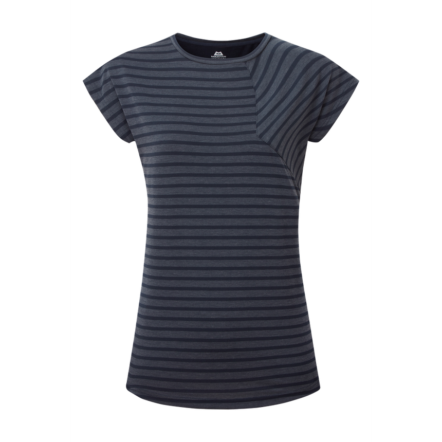 Mountain Equipment Silhouette Women's Tee Outdoor Action Cosmos Stripe/Cosmos - Front