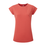 Mountain Equipment Silhouette Women's Tee Outdoor Action Rosewood Stripe/Rwood - Front