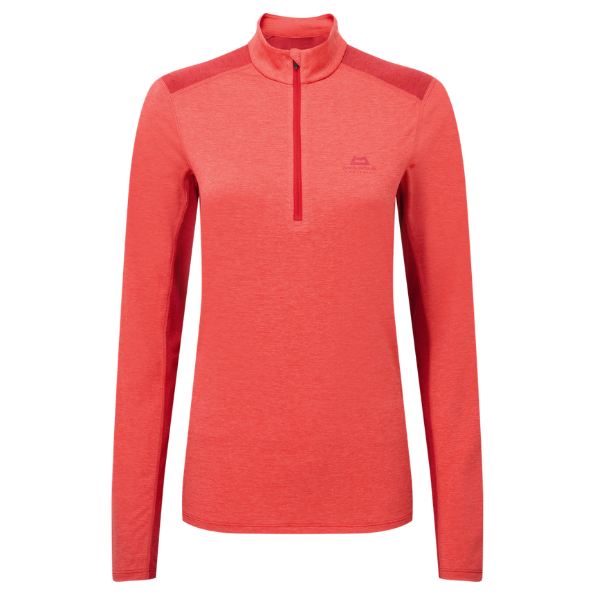 Mountain Equipment Nava LS Women's Zip T Outdoor Action Hibiscus/Capsicum - Front