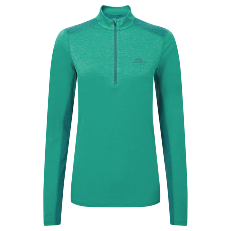 Mountain Equipment Nava LS Women's Zip T Outdoor Action Jade/Spruce - Front