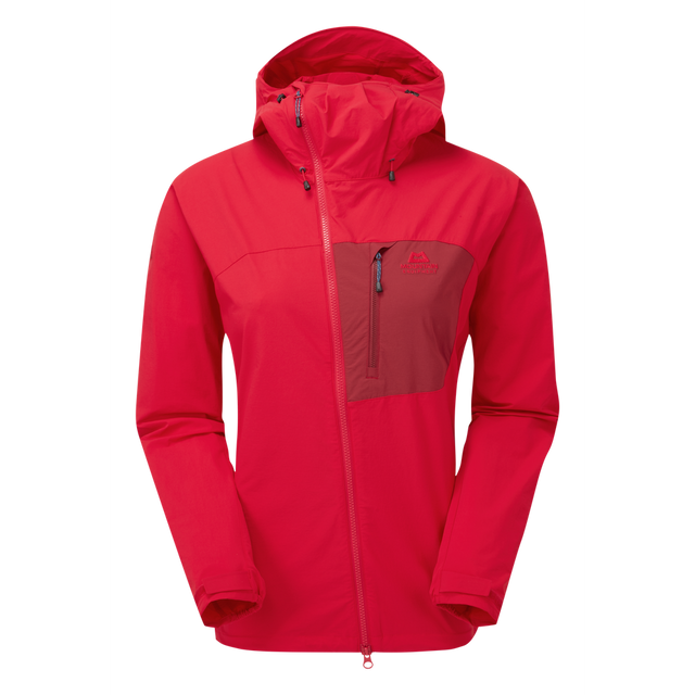 Mountain Equipment Squall Hooded Women's Jacket Outdoor Action Capsicum/TibetanRed - Front