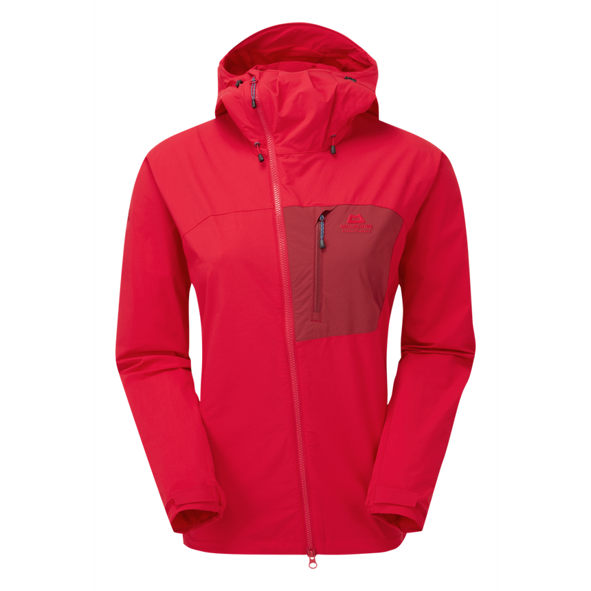 Mountain Equipment Squall Hooded Women's Jacket Outdoor Action Capsicum/TibetanRed - Front
