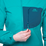 Mountain Equipment Squall Hooded Women's Jacket Outdoor Action Topaz/Majolica - Zipped chest pocket