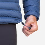 Mountain Equipment Earthrise Hooded Men's Pullover Outdoor Action Dusk - Dual-tether hem drawcords