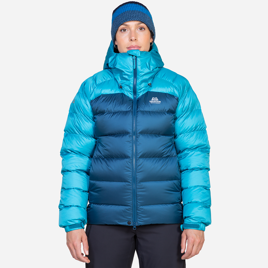 Mountain Equipment Sigma Women's Jacket Outdoor Action Majolica/Topaz - Front Fit on Model