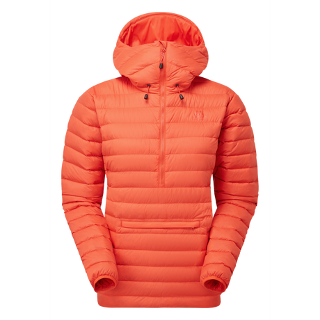 Mountain Equipment Earthrise Hooded Women's Pullover Outdoor Action Mandarin Red - Front