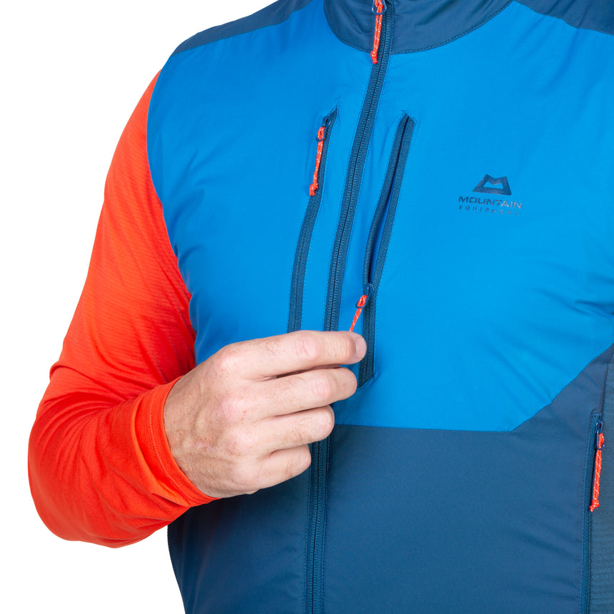 Mountain Equipment Switch Men's Vest Outdoor Action Majolica/Mykonos- zip pocket
