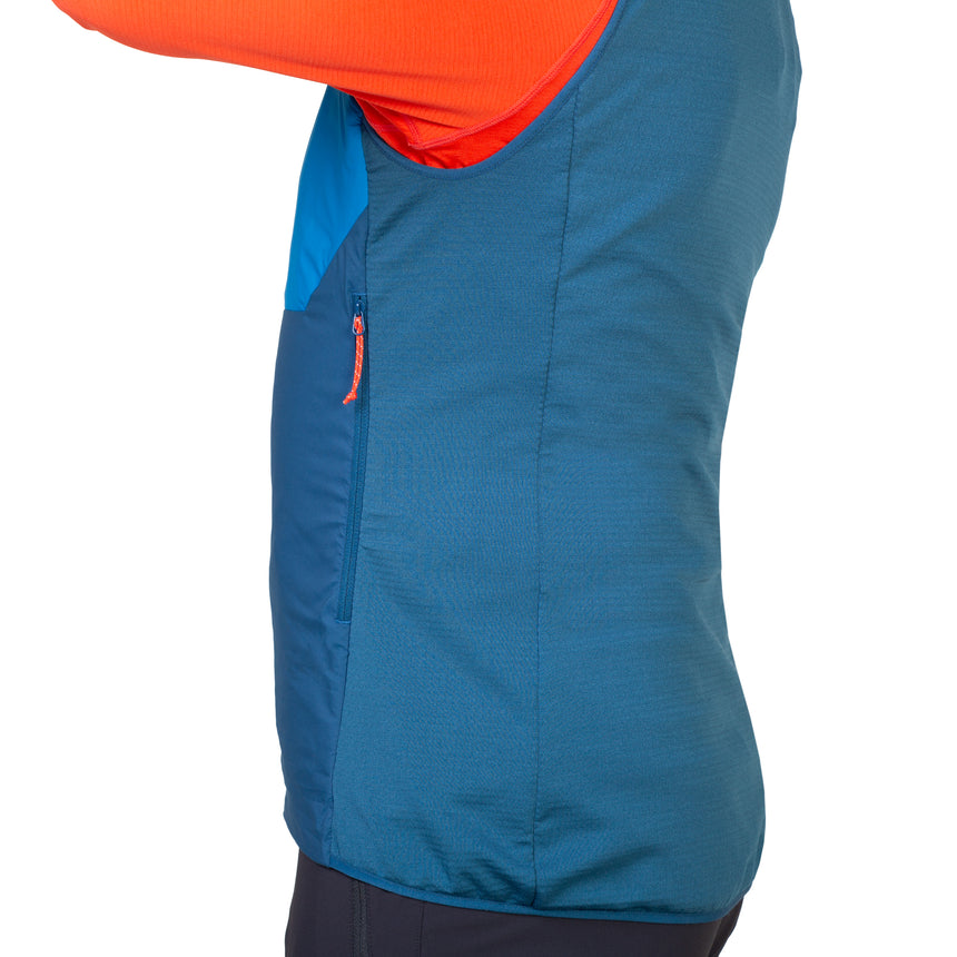 Mountain Equipment Switch Men's Vest Outdoor Action Majolica/Mykonos- side panel