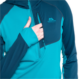 Mountain Equipment Aiguille Hooded Women's Top Outdoor Action Topaz/Majolica Blue - Chest pocket