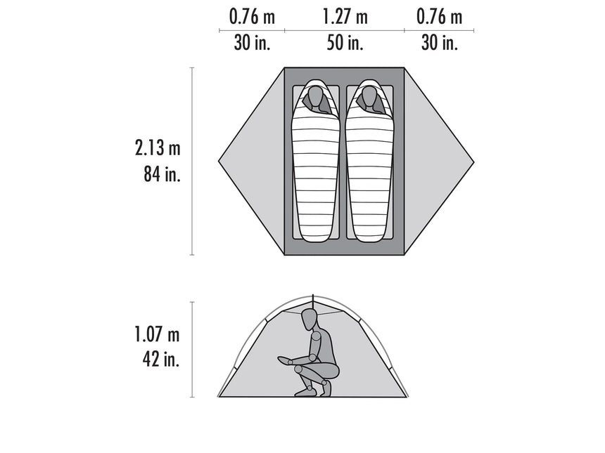 MSR Access™ 2 Two-Person, Four-Season Ski Touring Tent Outdoor Action- Floorplan