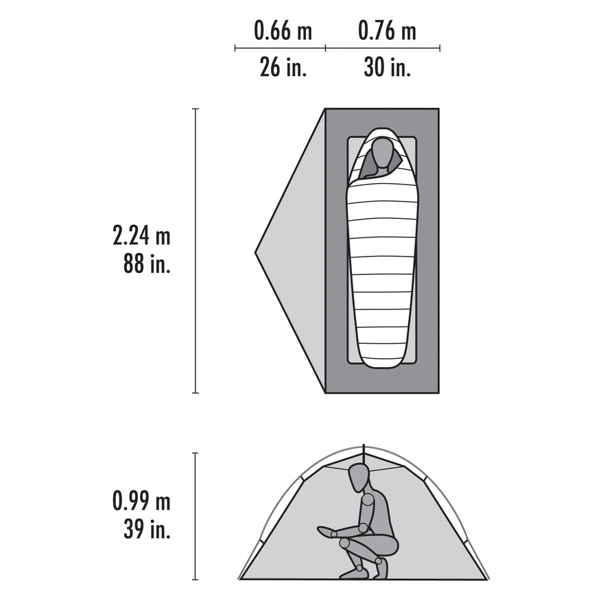 MSR Elixir™ 1-Person Backpacking Tent Outdoor Action- Tent Dimensions