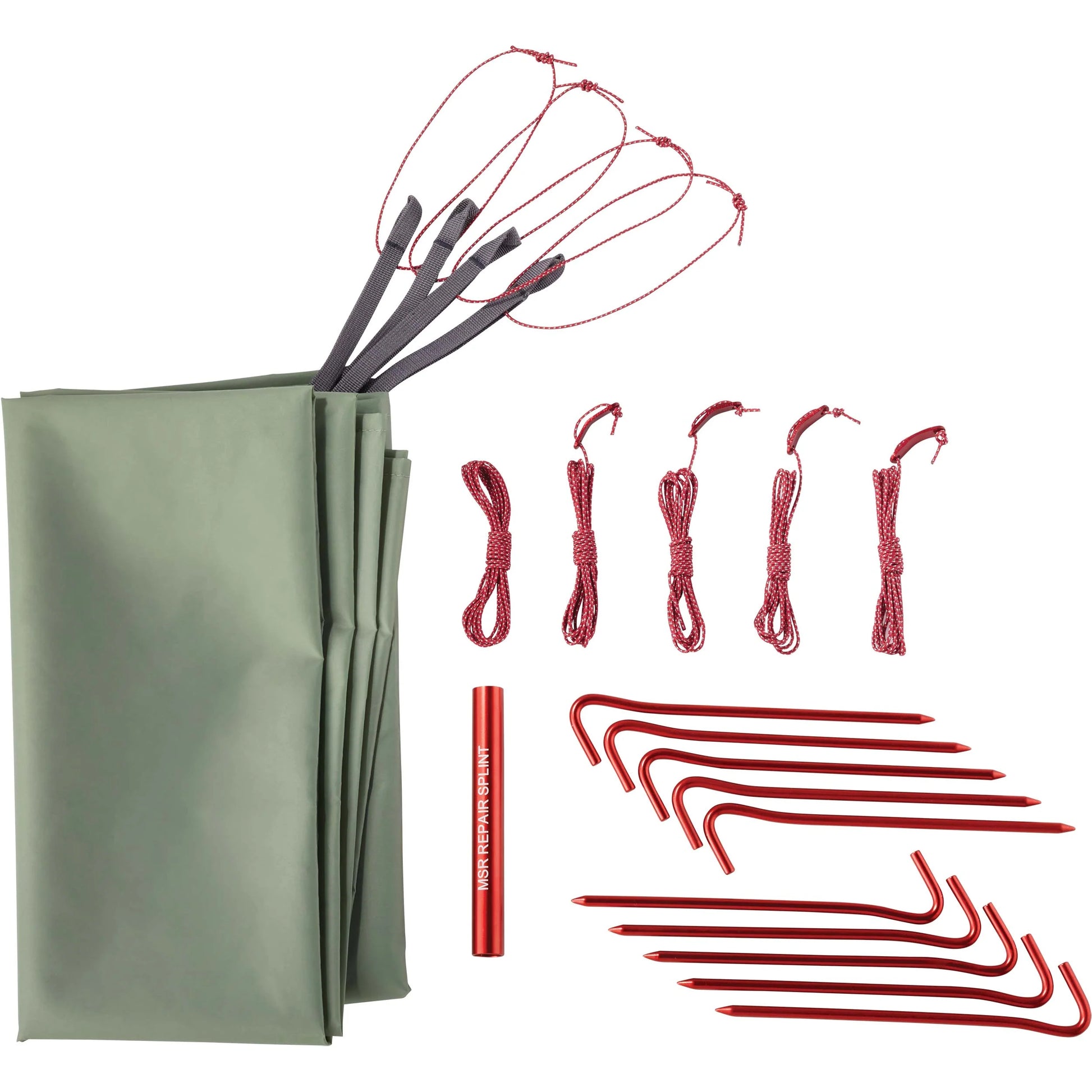 MSR Elixir™ 3-Person Backpacking Tent Outdoor Action- Guylines, Hook Stakes, Repair Splint