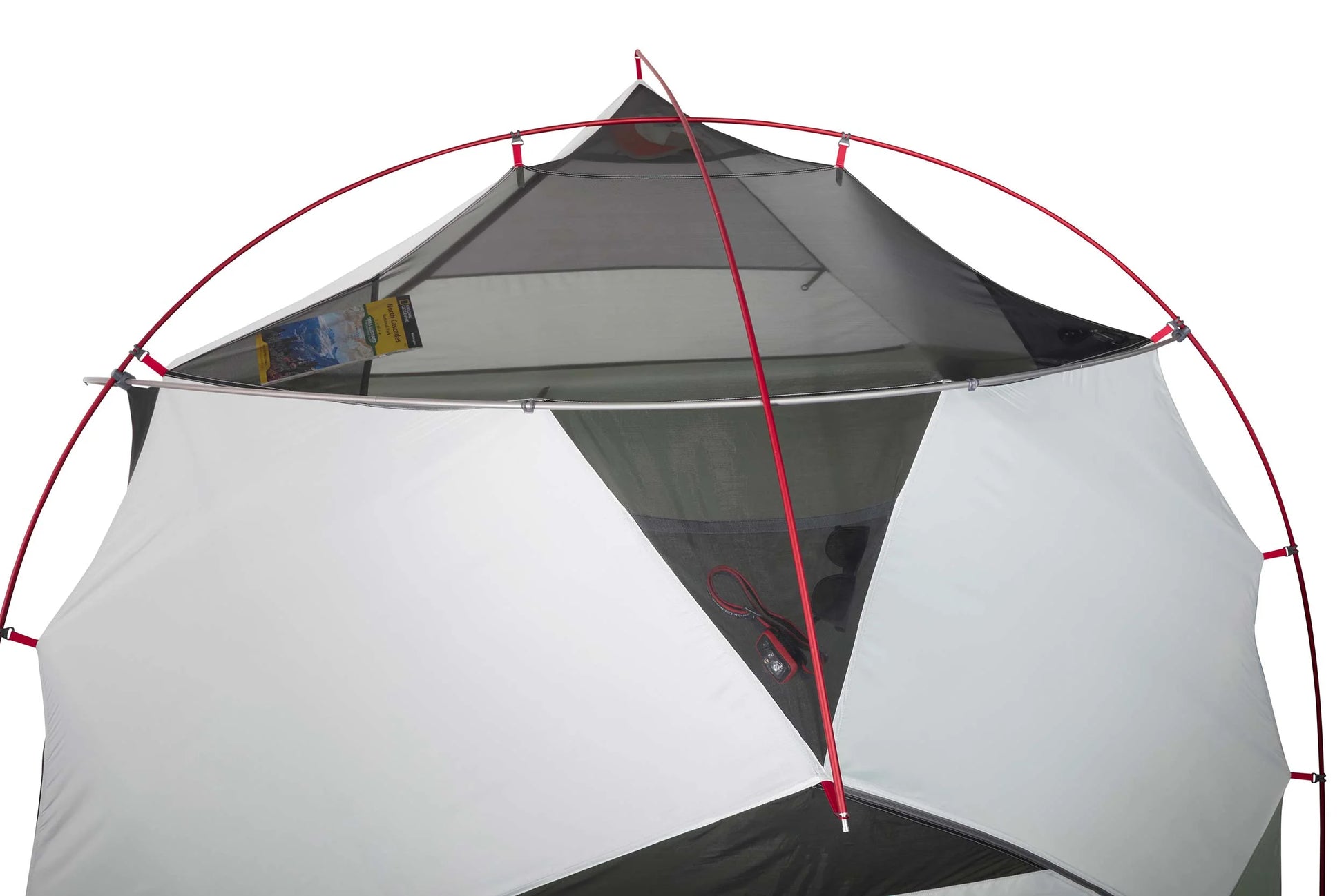MSR Elixir™ 3-Person Backpacking Tent Outdoor Action- Gear Loft and Clip Detail