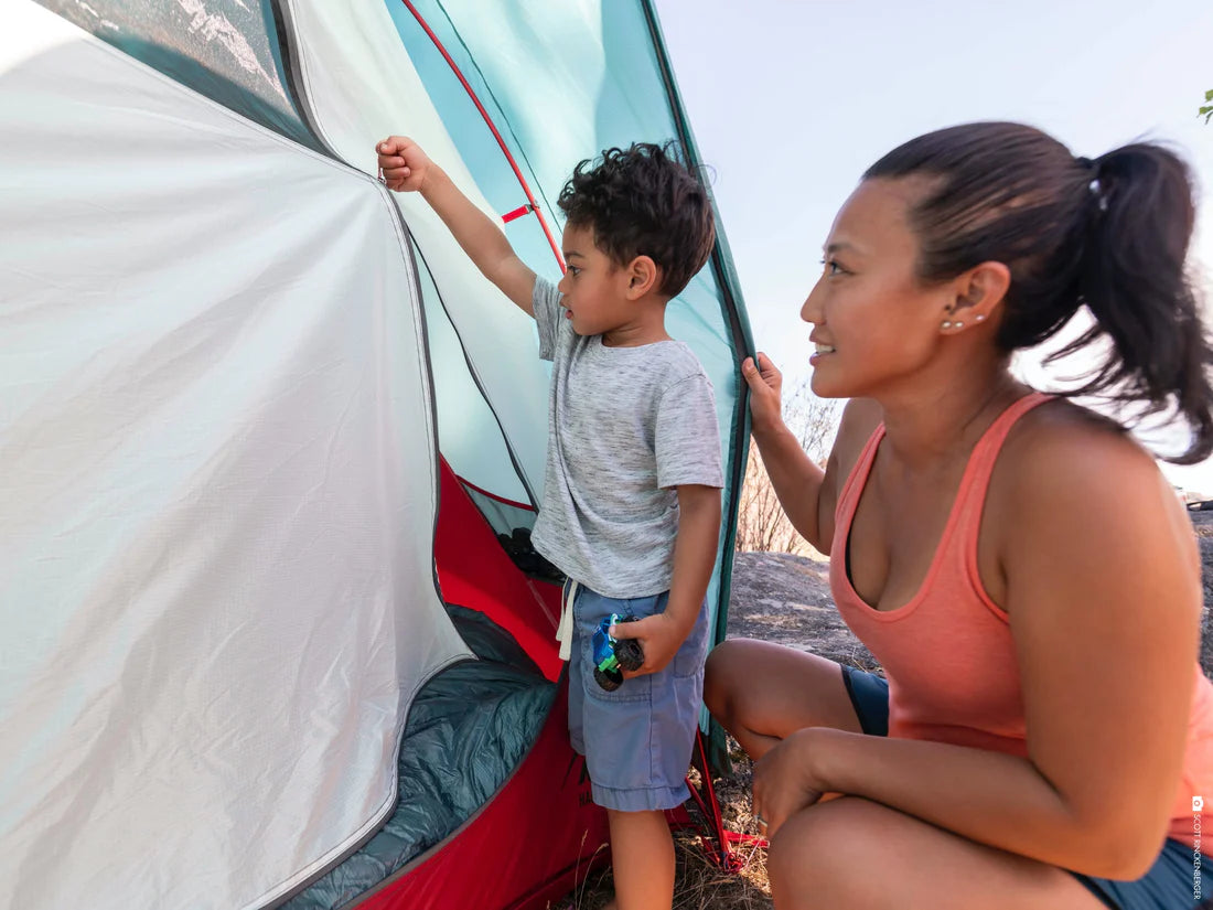 MSR Habitude 6 Family & Group Camping Tent Outdoor Action- Zipper