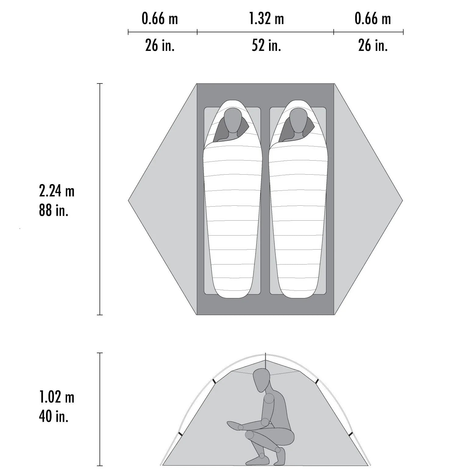 MSR Hubba Hubba™ LT 2-Person Backpacking Tent Outdoor Action- tent dimensions